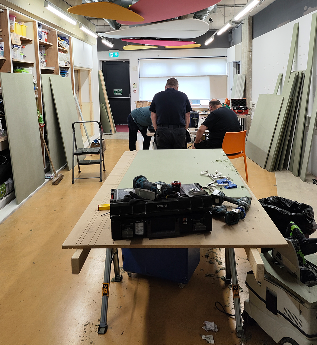 Workshop — existing fabrication and storage area