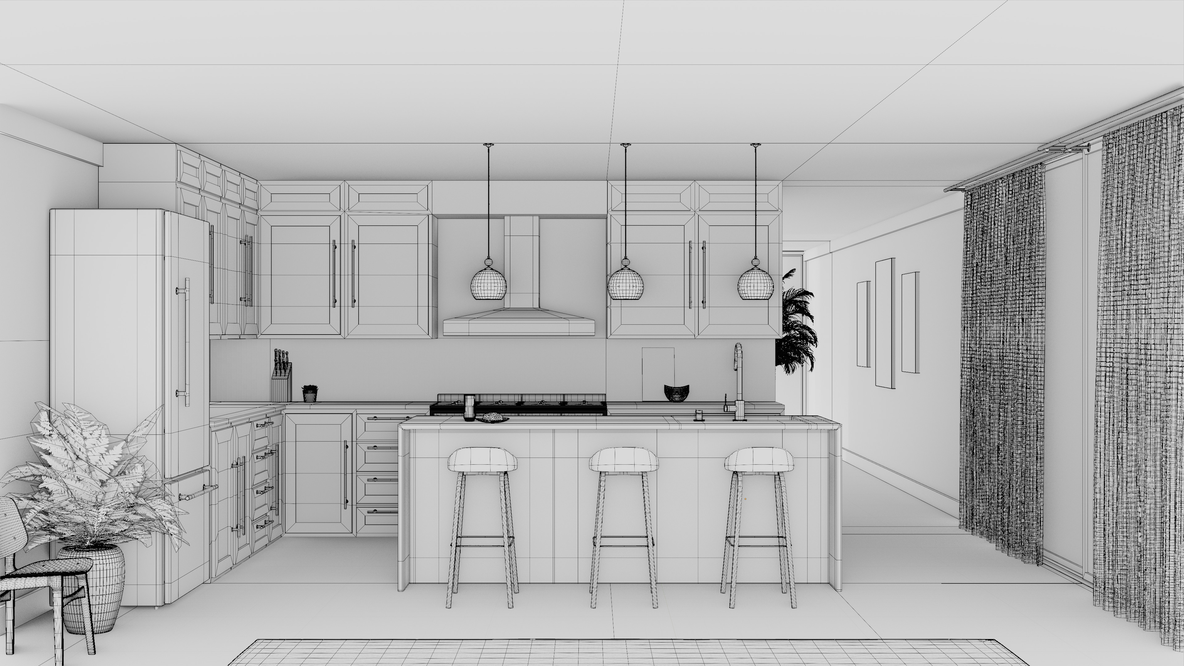 Style transfer base model: student CAD kitchen layout