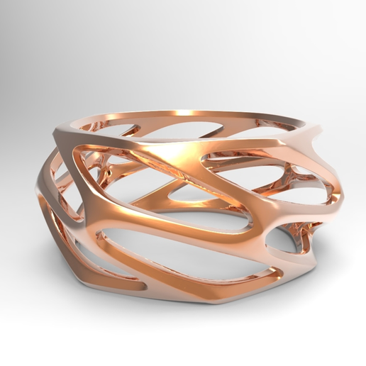 Parametric open-lattice ring designed for additive manufacture